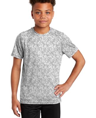 Sport Tek YST460 Sport-Tek    Youth Digi Camo Tee in White