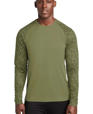 Sport Tek ST460LS Sport-Tek    Long Sleeve Digi Ca in Olive drab grn