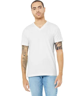 BELLA+CANVAS 3005CVC Cotton V-Neck T-shirt in Solid wht blend