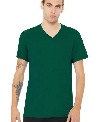 BELLA+CANVAS 3005CVC Cotton V-Neck T-shirt in Hthr grass green