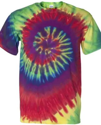 Dynomite 200MS Multi-Color Spiral Short Sleeve T-S in Classic rainbow spiral
