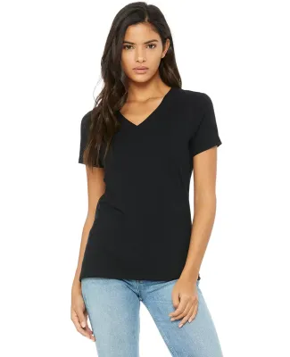 BELLA 6405 Ladies Relaxed V-Neck T-shirt in Black
