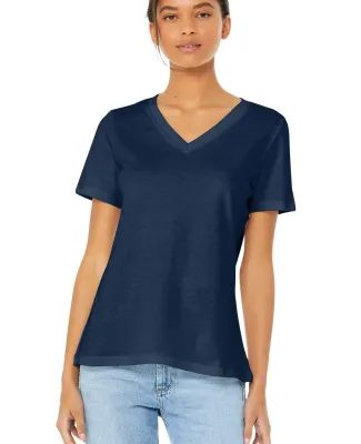 BELLA 6405 Ladies Relaxed V-Neck T-shirt in Navy