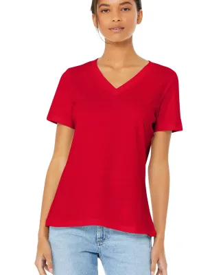 BELLA 6405 Ladies Relaxed V-Neck T-shirt in Red