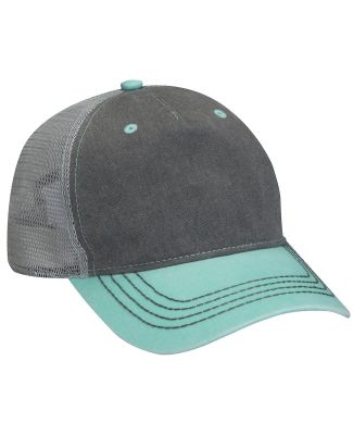 Adams EN102 Pigment-Dyed Twill & Mesh 5 Panel Truc in Chrcl/ seafm/ gr