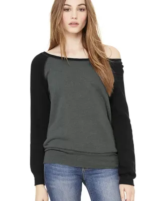 BELLA 7501 Womens Fleece Pullover Sweatshirt in Deep hthr/ black