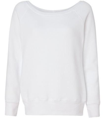 BELLA 7501 Womens Fleece Pullover Sweatshirt in Solid white triblend