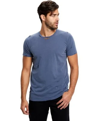 Unisex Pigment-Dyed Destroyed T-Shirt in Pigment navy