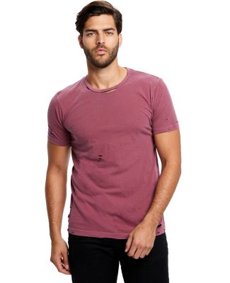Unisex Pigment-Dyed Destroyed T-Shirt in Pigment maroon