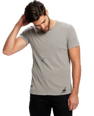 Unisex Pigment-Dyed Destroyed T-Shirt in Pigment cement