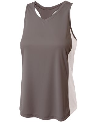 A4 Apparel NW2009 Ladies' Pacer Singlet with Racer Graphite/White