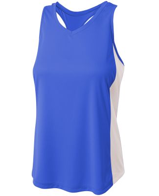 A4 Apparel NW2009 Ladies' Pacer Singlet with Racer Royal/White