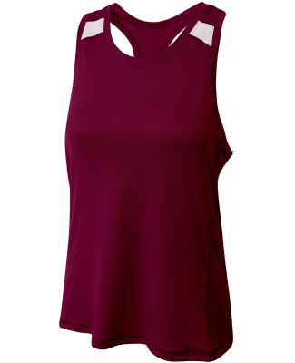 A4 Apparel NW3014 Ladies' Spike Short Sleeve Volle Maroon White