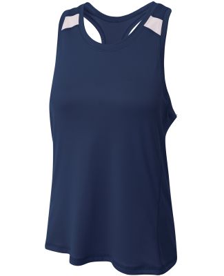 A4 Apparel NW3014 Ladies' Spike Short Sleeve Volle Navy/White