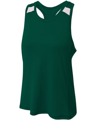 A4 Apparel NW2014 Ladies' Bolt Singlet Forest/White