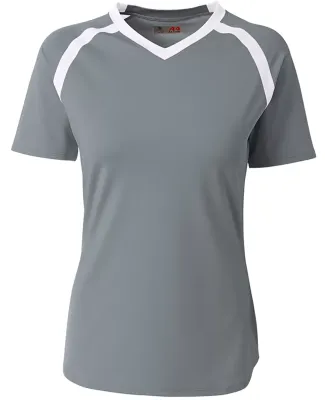 A4 Apparel NW3019 Ladies' Ace Short Sleeve Volleyb Graphite/White