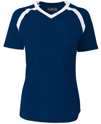 A4 Apparel NW3019 Ladies' Ace Short Sleeve Volleyb Navy/White