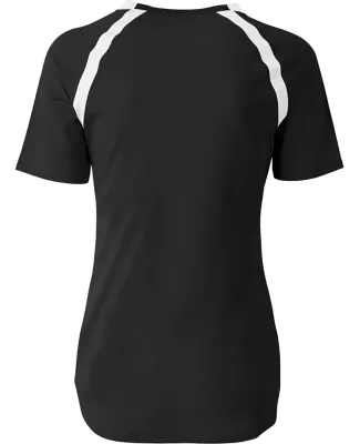 A4 Apparel NW3019 Ladies' Ace Short Sleeve Volleyb Black/White