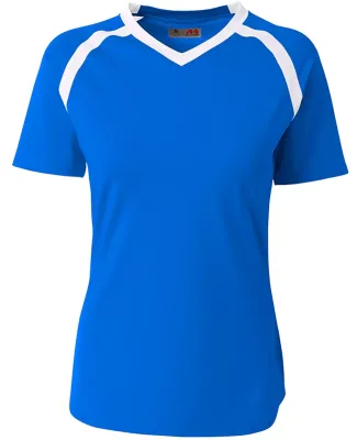 A4 Apparel NW3019 Ladies' Ace Short Sleeve Volleyb Royal/White
