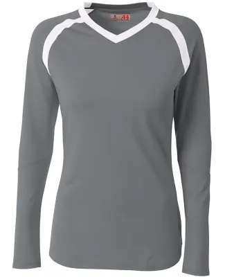 A4 Apparel NW3020 Ladies' Ace Long Sleeve Volleyba Graphite/White