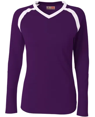A4 Apparel NW3020 Ladies' Ace Long Sleeve Volleyba Purple/White
