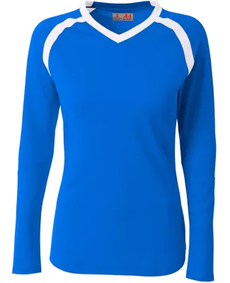 A4 Apparel NW3020 Ladies' Ace Long Sleeve Volleyba Royal/White