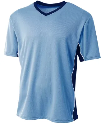 A4 Apparel N3018 Men's Liga V-Neck Soccer Jersey Lt Blue/Navy