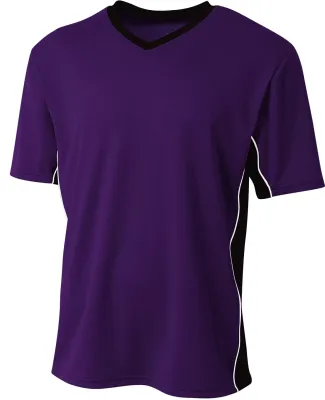 A4 Apparel N3018 Men's Liga V-Neck Soccer Jersey Purple /Black