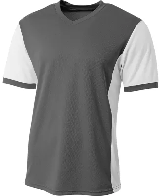 A4 Apparel NB3017 Youth Premier Soccer Jersey GRAPHITE/ WHITE