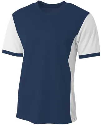 A4 Apparel NB3017 Youth Premier Soccer Jersey NAVY/WHITE