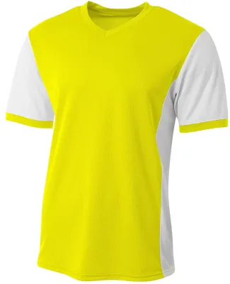 A4 Apparel NB3017 Youth Premier Soccer Jersey SFTY YELLOW/ WHT