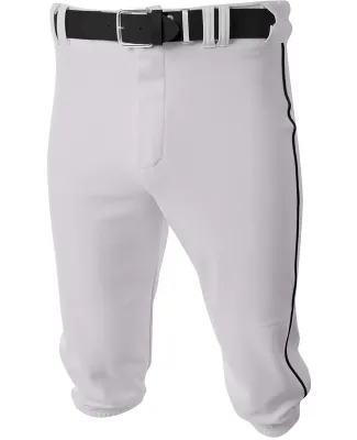 A4 Apparel NB6003 Youth Baseball Knicker Pant WHITE/ BLACK