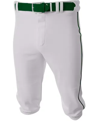 A4 Apparel NB6003 Youth Baseball Knicker Pant WHITE/ FOREST