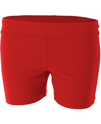 A4 Apparel NG5024 Youth Girl's 4 Volleyball Short Scarlet