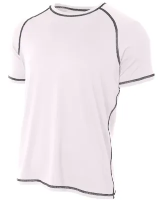 A4 Apparel N3275 Men's Raglan Tee Shirt w/ Flatloc White