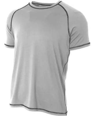 A4 Apparel N3275 Men's Raglan Tee Shirt w/ Flatloc Silver