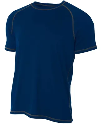 A4 Apparel N3275 Men's Raglan Tee Shirt w/ Flatloc Navy