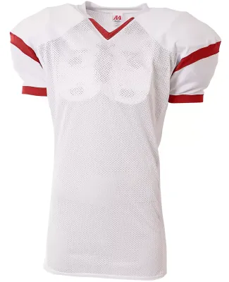 A4 Apparel NB4265 Youth Rollout Football Jersey White Scarlet