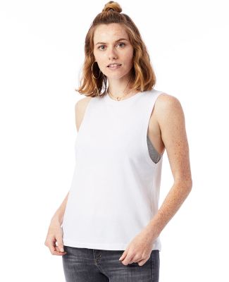 Alternative Apparel 1016 Heavy Wash Muscle Tank in White