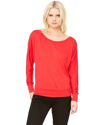 BELLA 8850 Womens Long Sleeve Dolman Shirt in Red