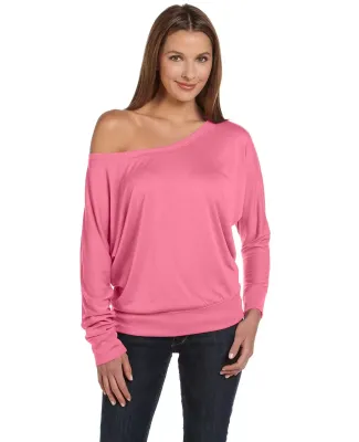 BELLA 8850 Womens Long Sleeve Dolman Shirt NEON PINK