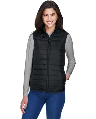 Core 365 CE702W Ladies' Prevail Packable Puffer Ve in Black