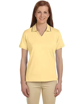 Harriton M140W Ladies' 5.9 oz. Cotton Jersey Short STRAW/NAVY