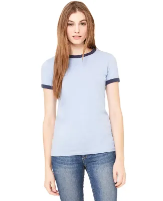 BELLA+CANVAS B6050 Ladies' 4.2 oz. Heather Jersey  in Hthr blue/ navy