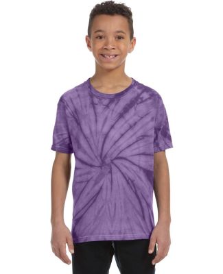 Tie-Dye CD101Y Youth 5.4 oz. 100% Cotton Spider T- SPIDER PURPLE