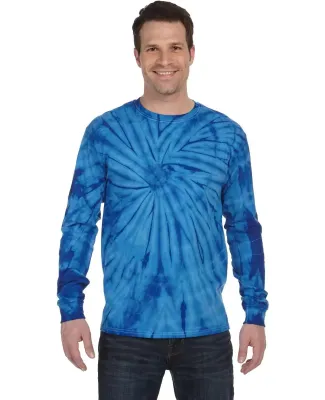 Tie-Dye CD2000 Adult 5.4 oz. 100% Cotton Long-Slee in Spider royal
