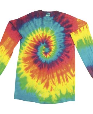 Tie-Dye CD2000Y Youth Long-Sleeve Tee in Reactive rainbow
