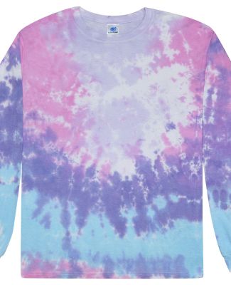 Tie-Dye CD2000Y Youth Long-Sleeve Tee in Cotton candy