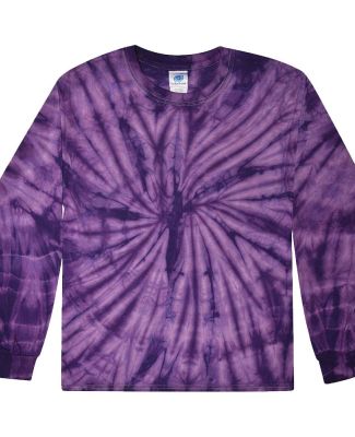Tie-Dye CD2000Y Youth Long-Sleeve Tee in Spider purple