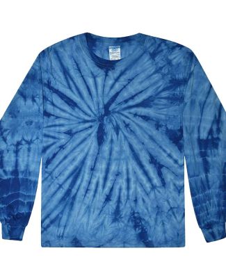 Tie-Dye CD2000Y Youth Long-Sleeve Tee in Spider royal